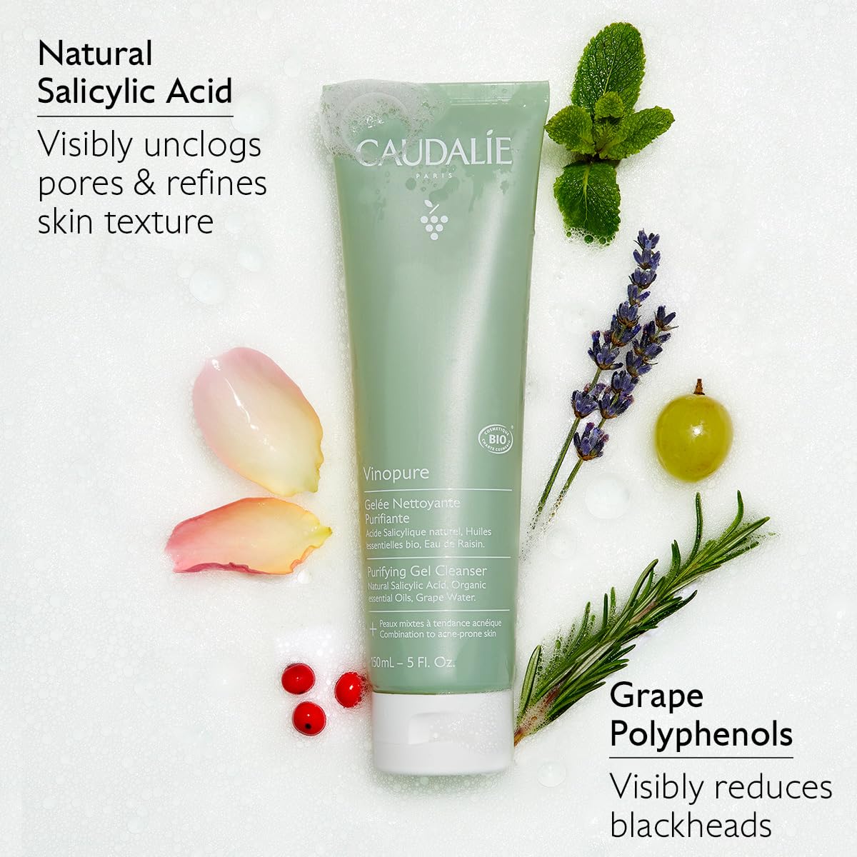 Caudalie Vinopure pore purifying gel cleanser ingredients list