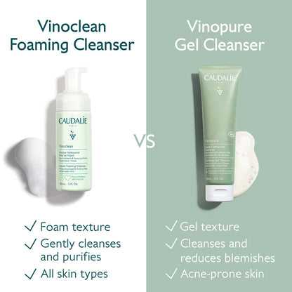Vegan and natural skincare Caudalie gel cleanser close up