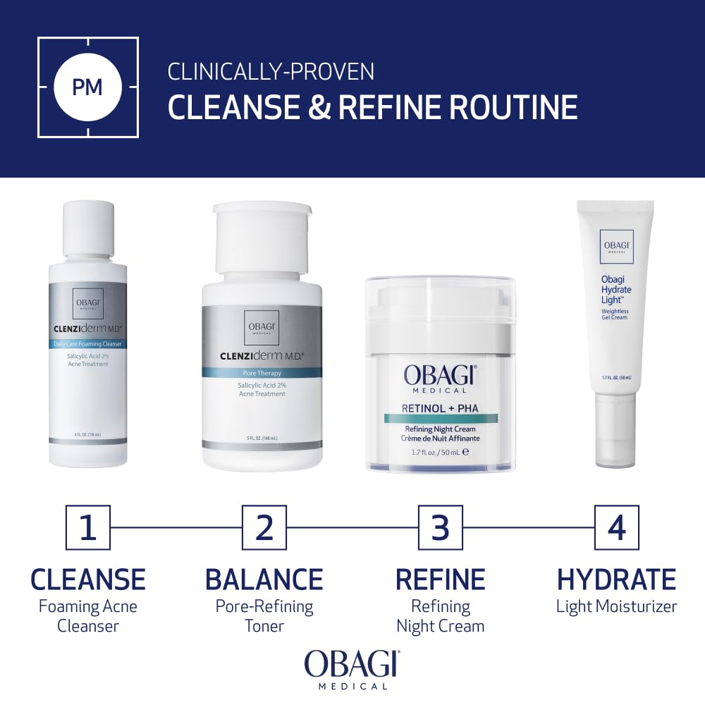 Back panel of Obagi Medical CLENZIderm foaming face wash illustrating detailed product usage instructions and warnings