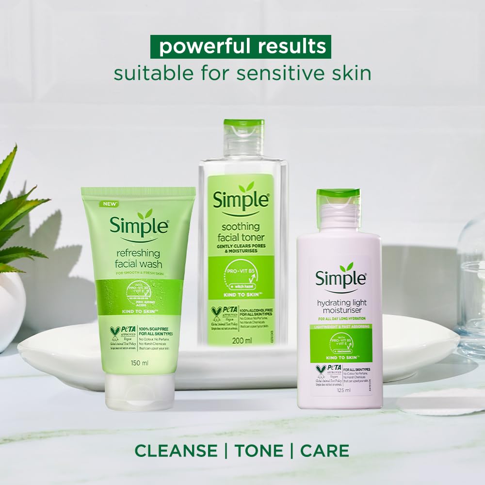Simple Kind To Skin facial wash daily skincare routine