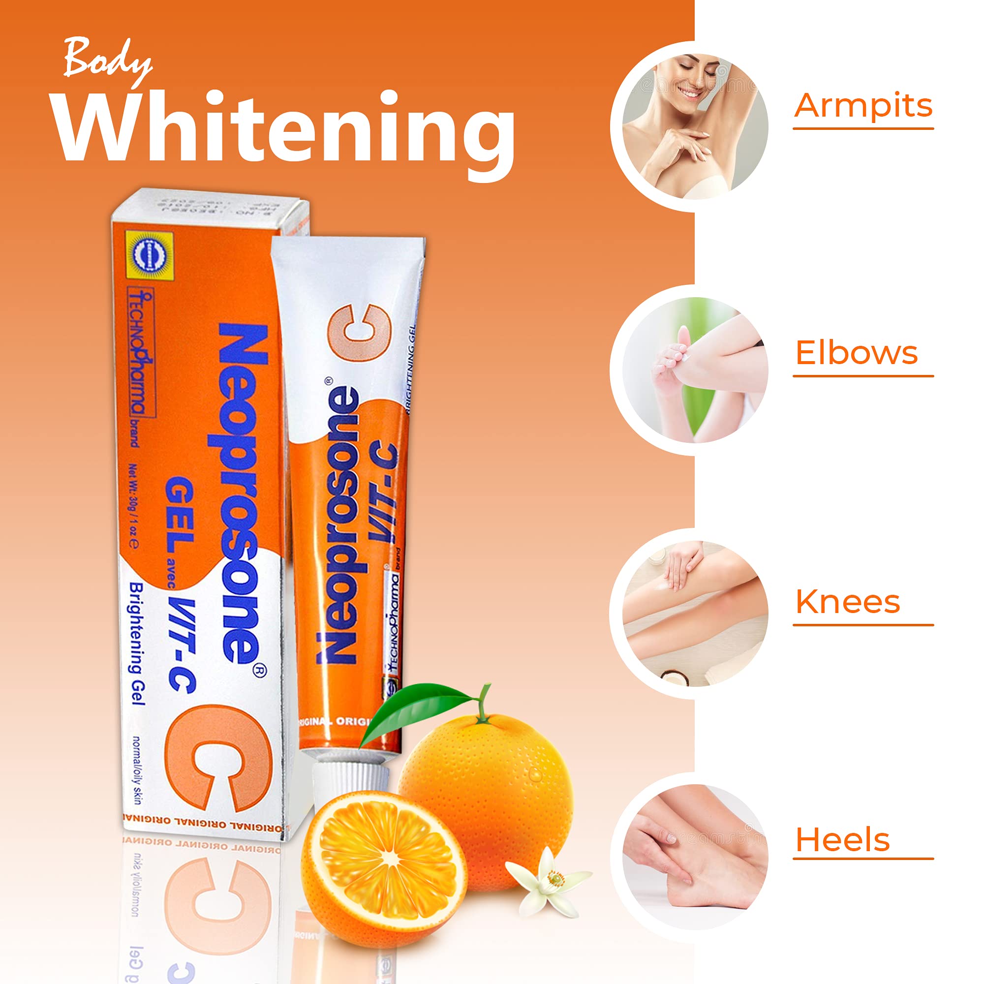 Neoprosone skincare gel for dark spot reduction on body