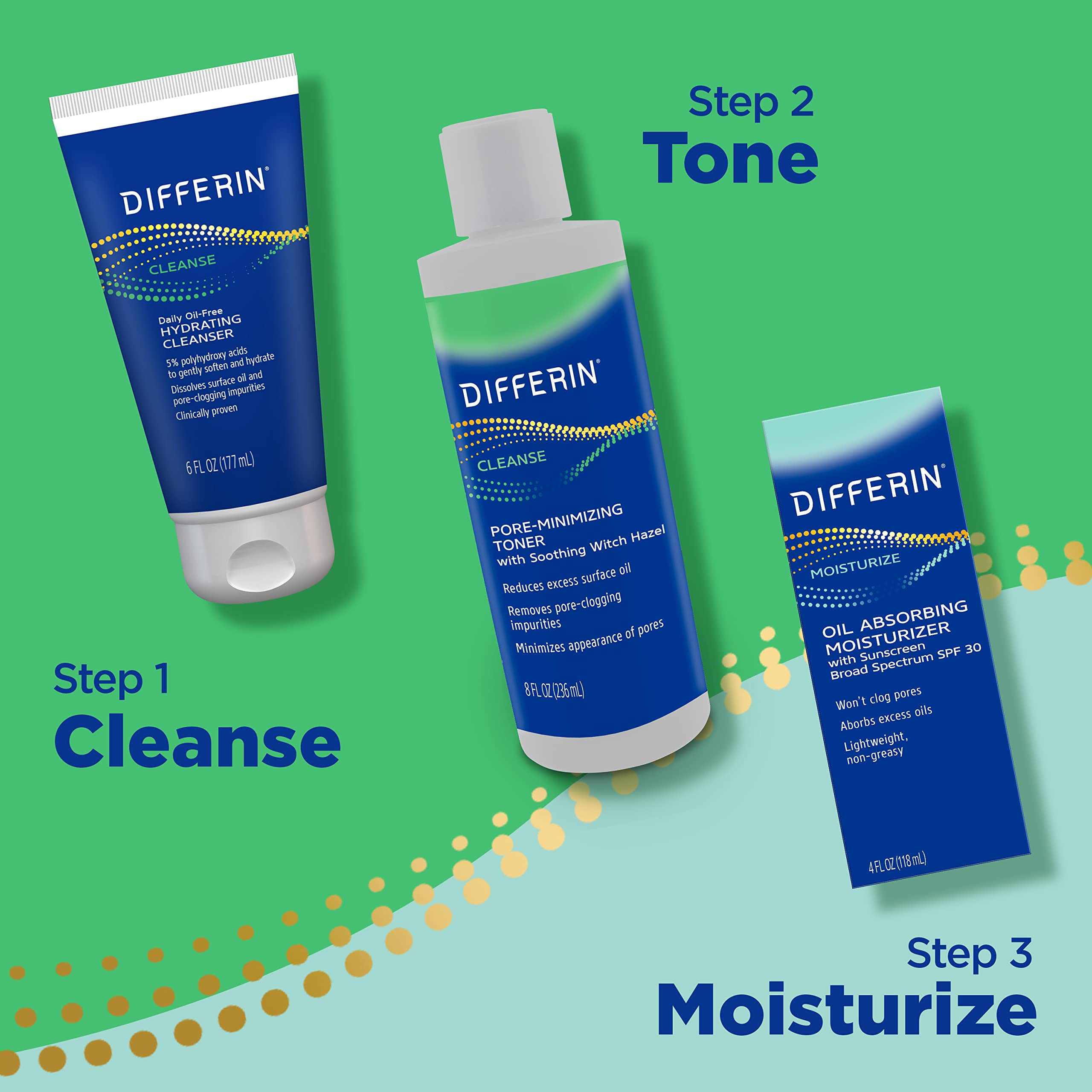 Differin hydrating face wash texture and bottle branding