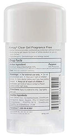 Almay 2.25 Ounce Deodorant clear gel texture and label details closeup