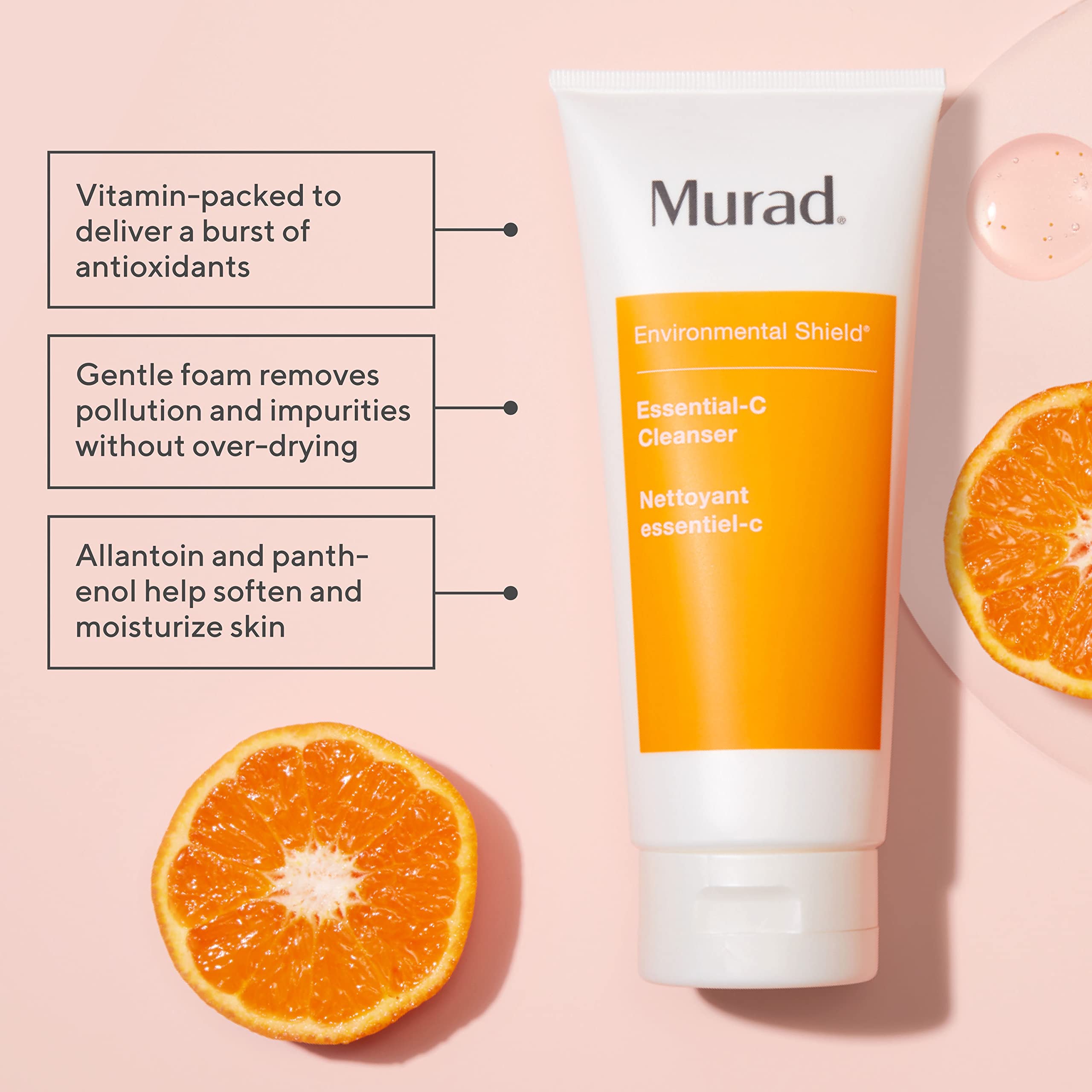 Murad Essential-C foaming gel cleanser packaging details