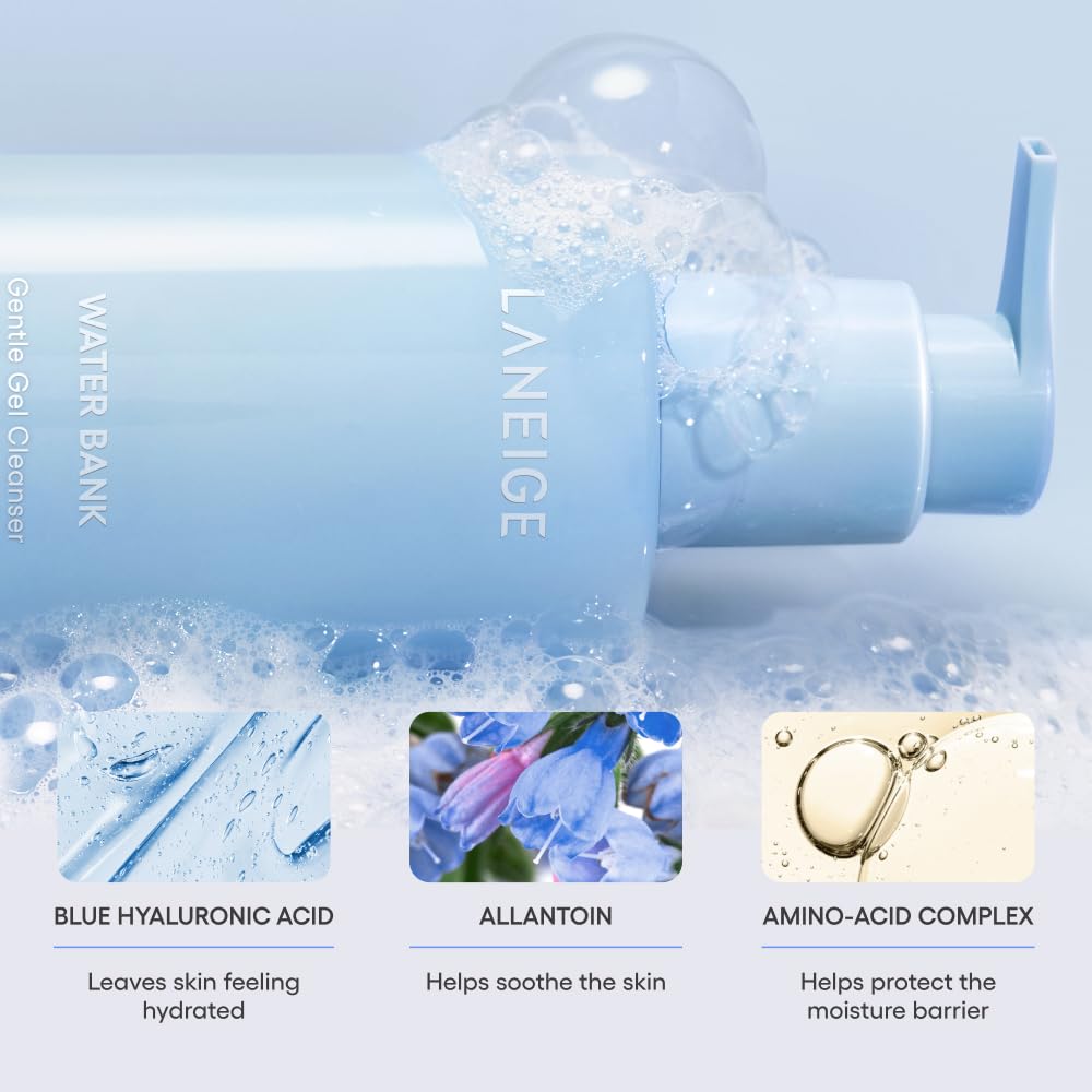 Laneige Water Bank cleanser bottle with pump dispenser