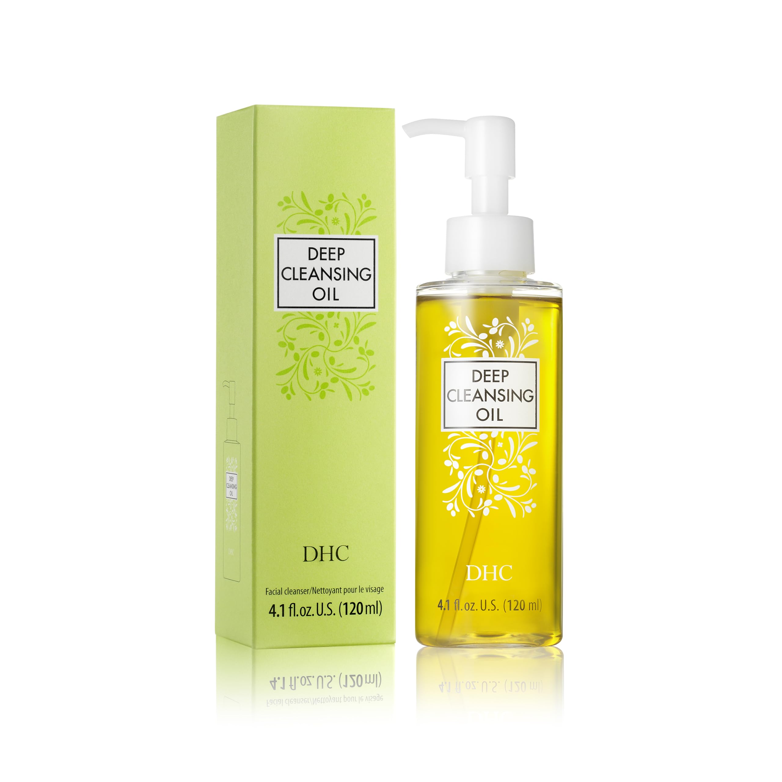 DHC Deep Cleansing Oil bottle with olive oil benefits text