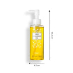 DHC makeup remover showing golden liquid texture