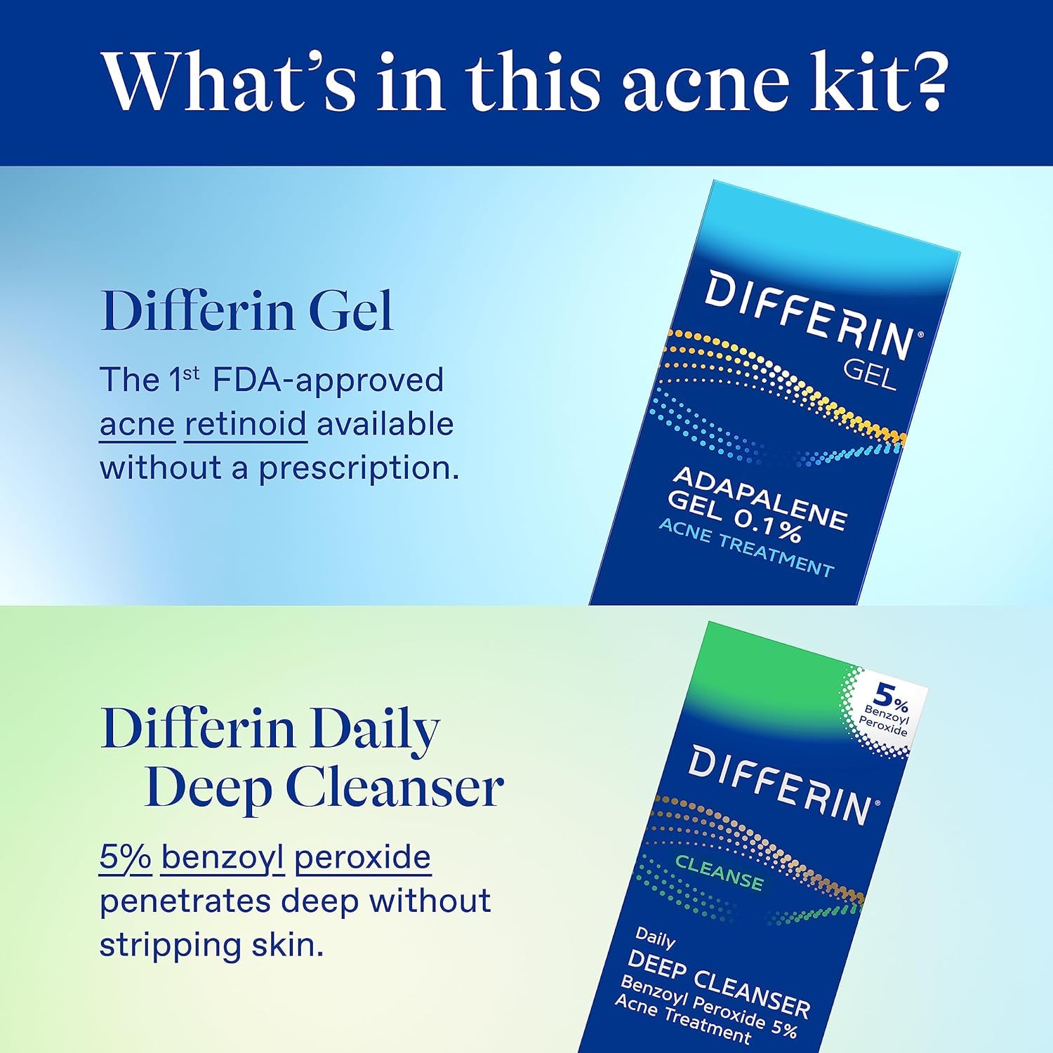 Close up of Differin 0.1 percent Adapalene Retinoid Acne Treatment Gel tube