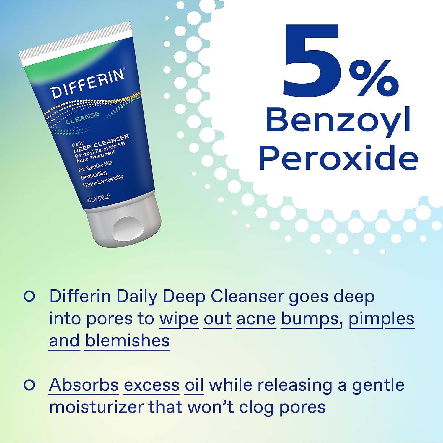 Back of packaging for Differin gel and cleanser acne kit