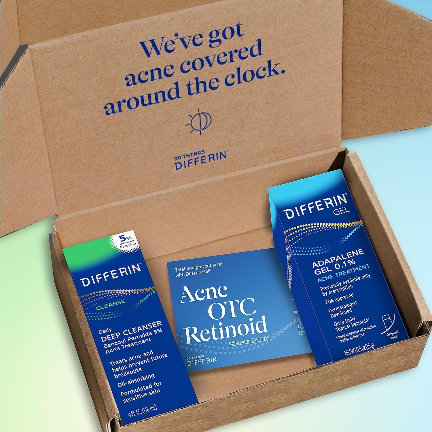 Differin professional acne treatment kit for face and body