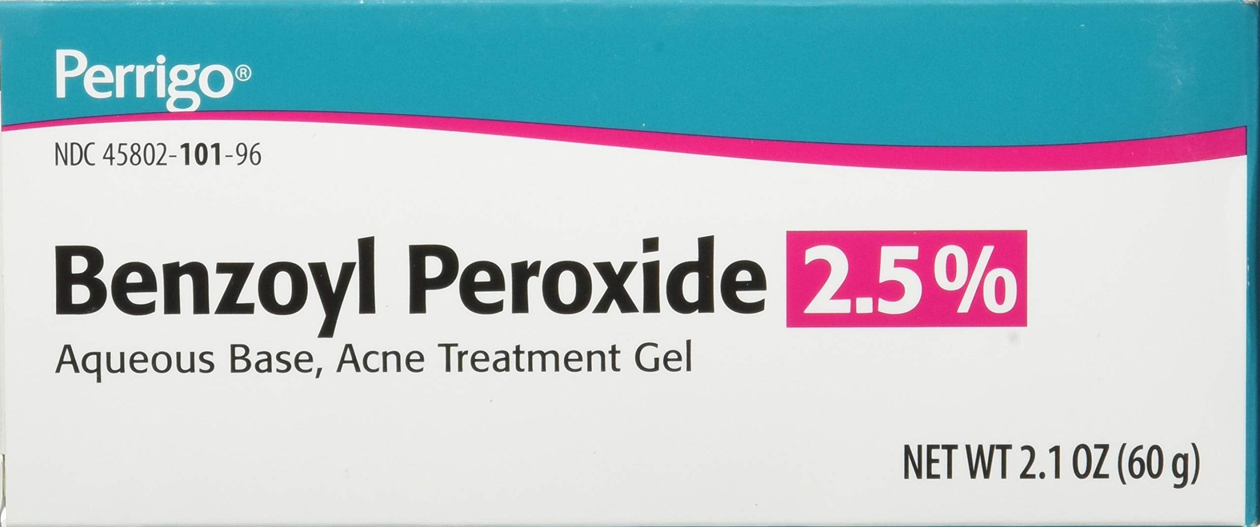 Perrigo acne treatment gel 60g packaging side profile