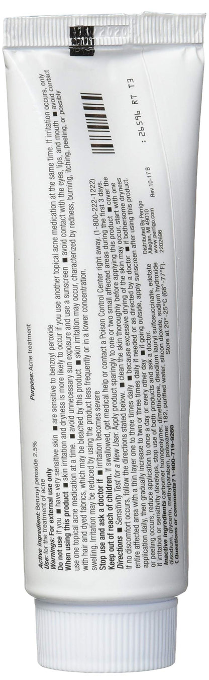 Perrigo USA imported acne treatment gel product details label