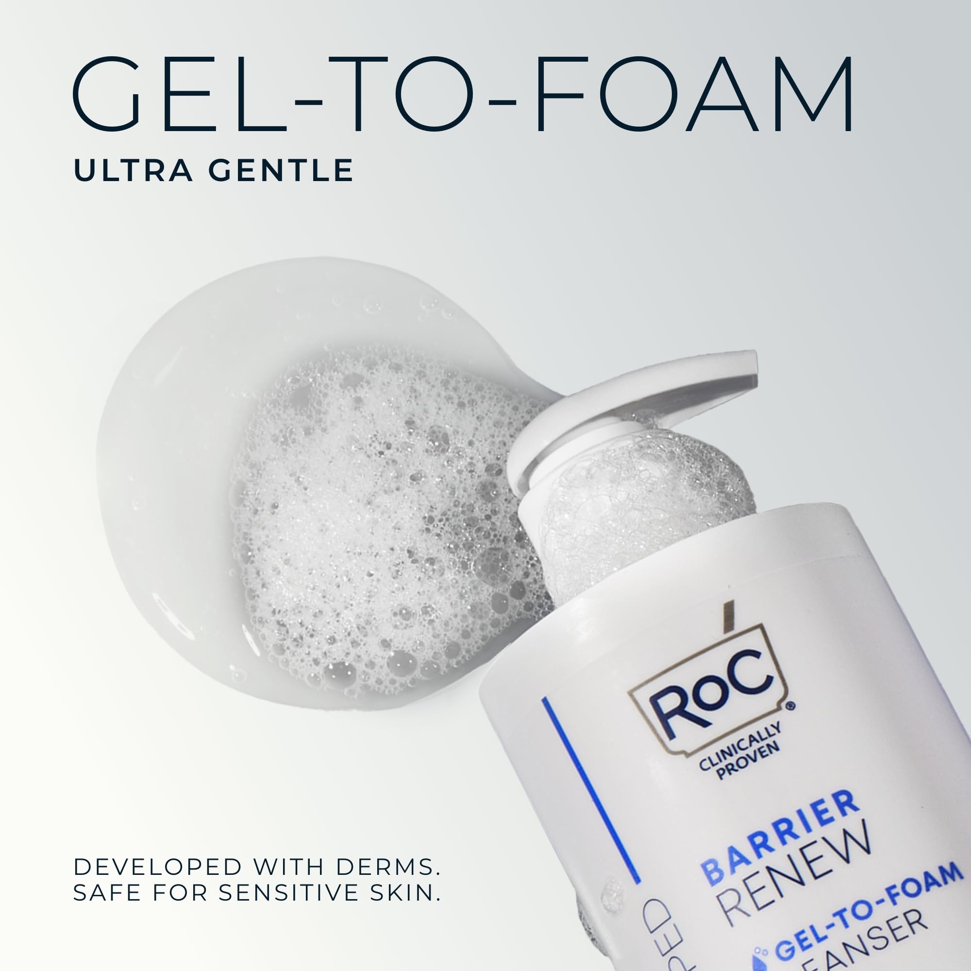 Texture of RoC Barrier Renew gel transforming to foam