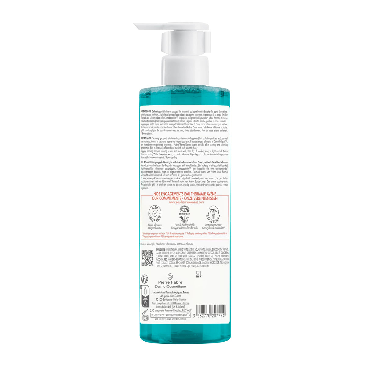 Avene Cleanance Cleansing Gel 400ml bottle next to product box