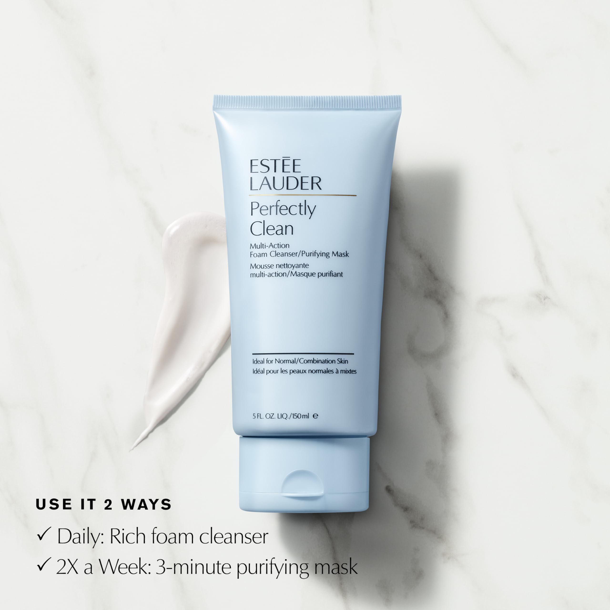 Estée Lauder Perfectly Clean branding and product size