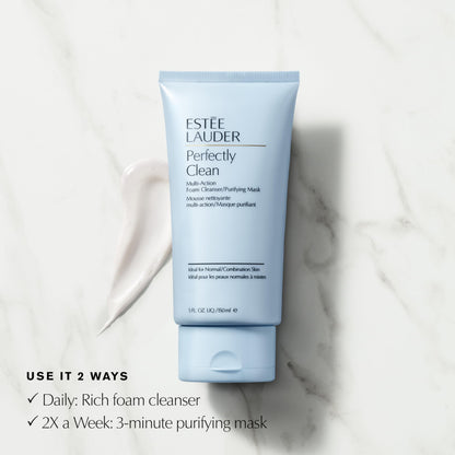 Estée Lauder Perfectly Clean branding and product size
