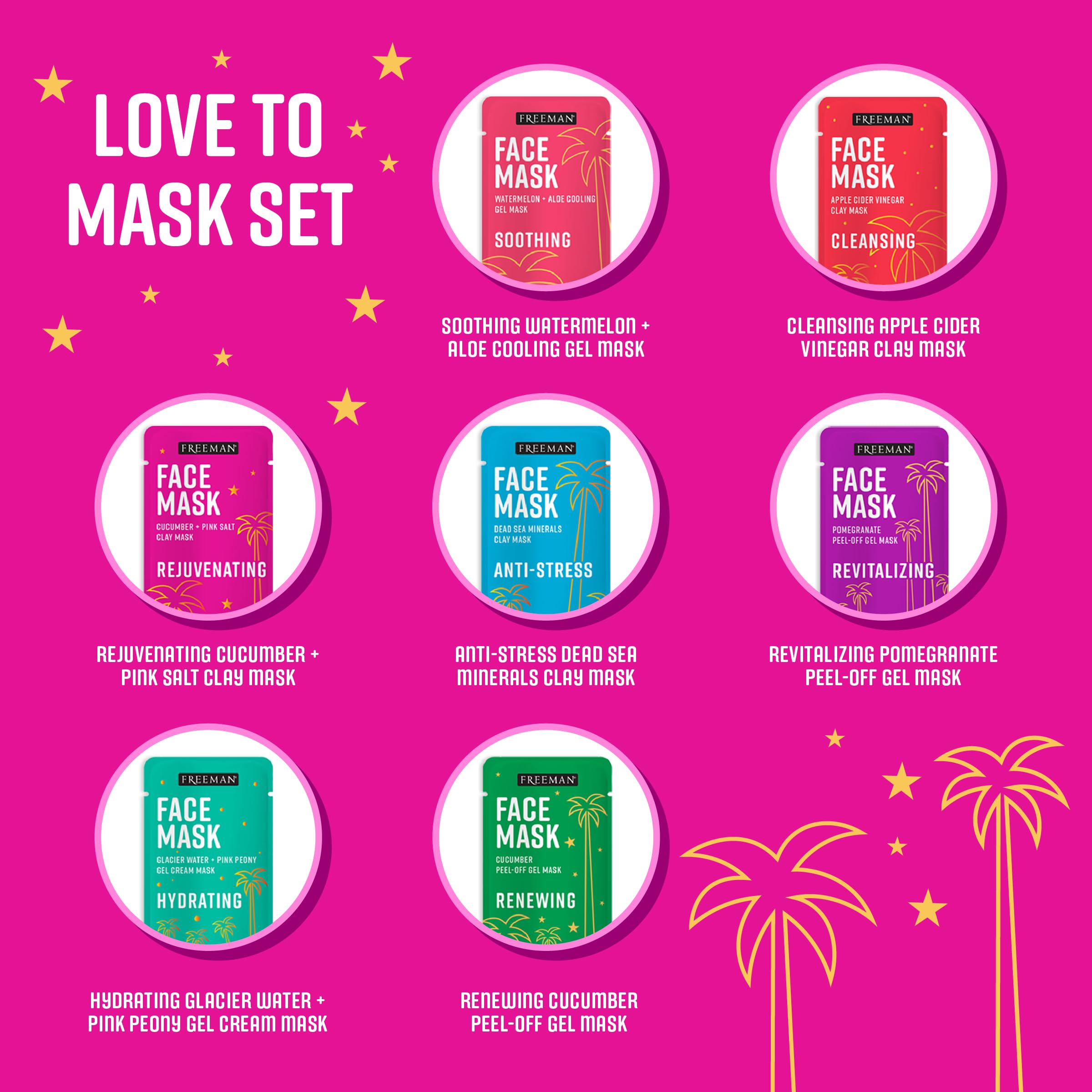 Assorted clay and peel-off masks from Freeman Beauty