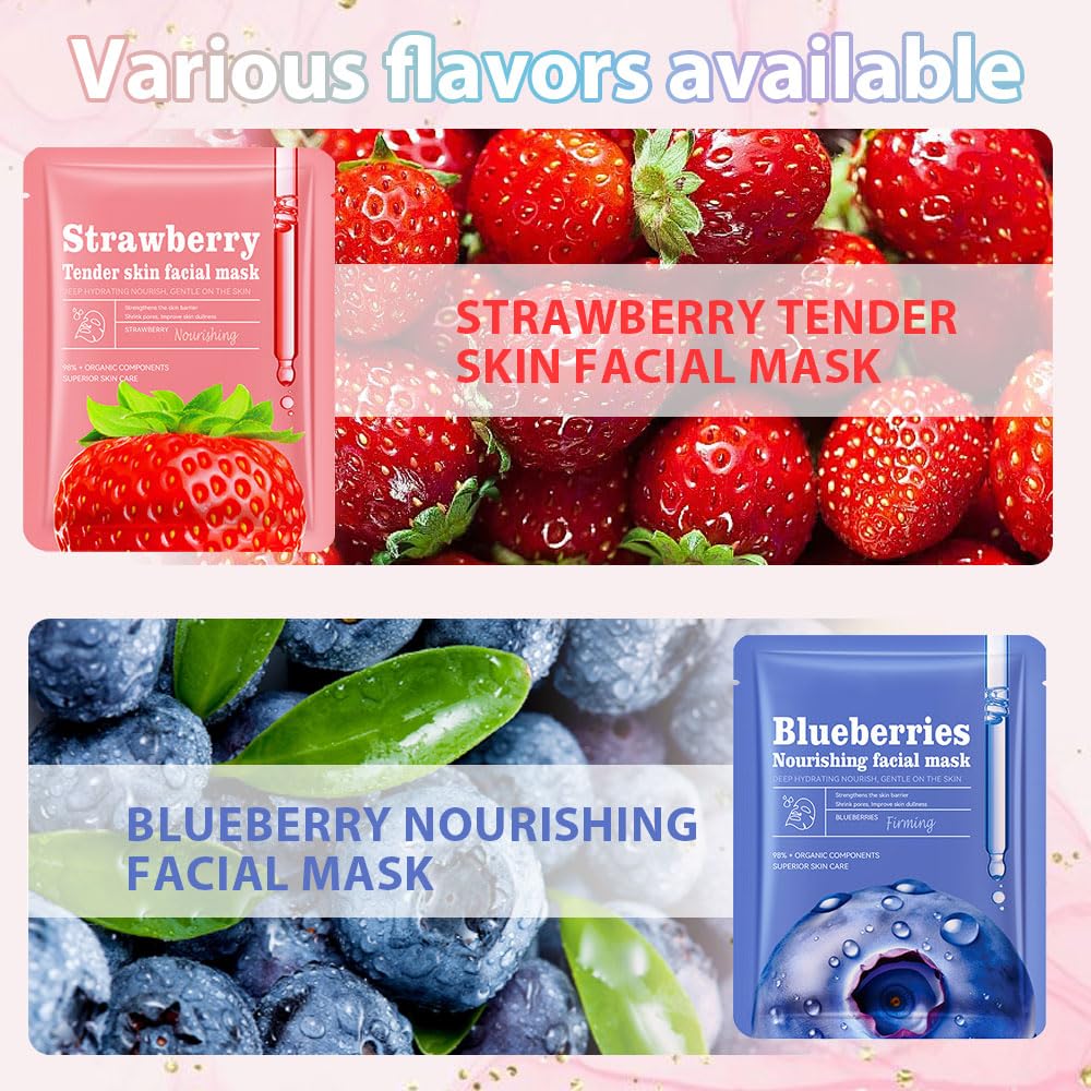 Cakaila strawberry facial sheet mask individual packaging details