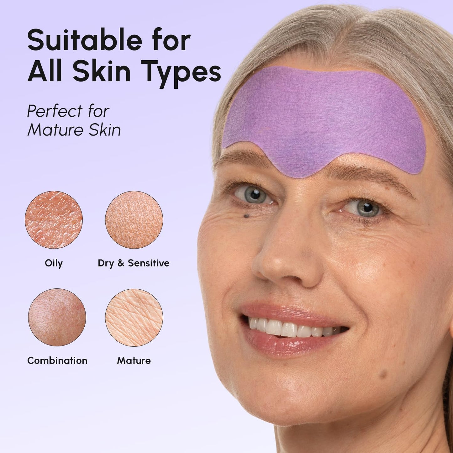 Application of Maree hydrogel patch on forehead