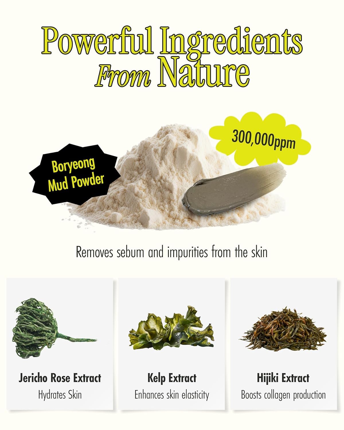 BRMUD Relief Mud Mask packaging showing Boryeong mud benefits