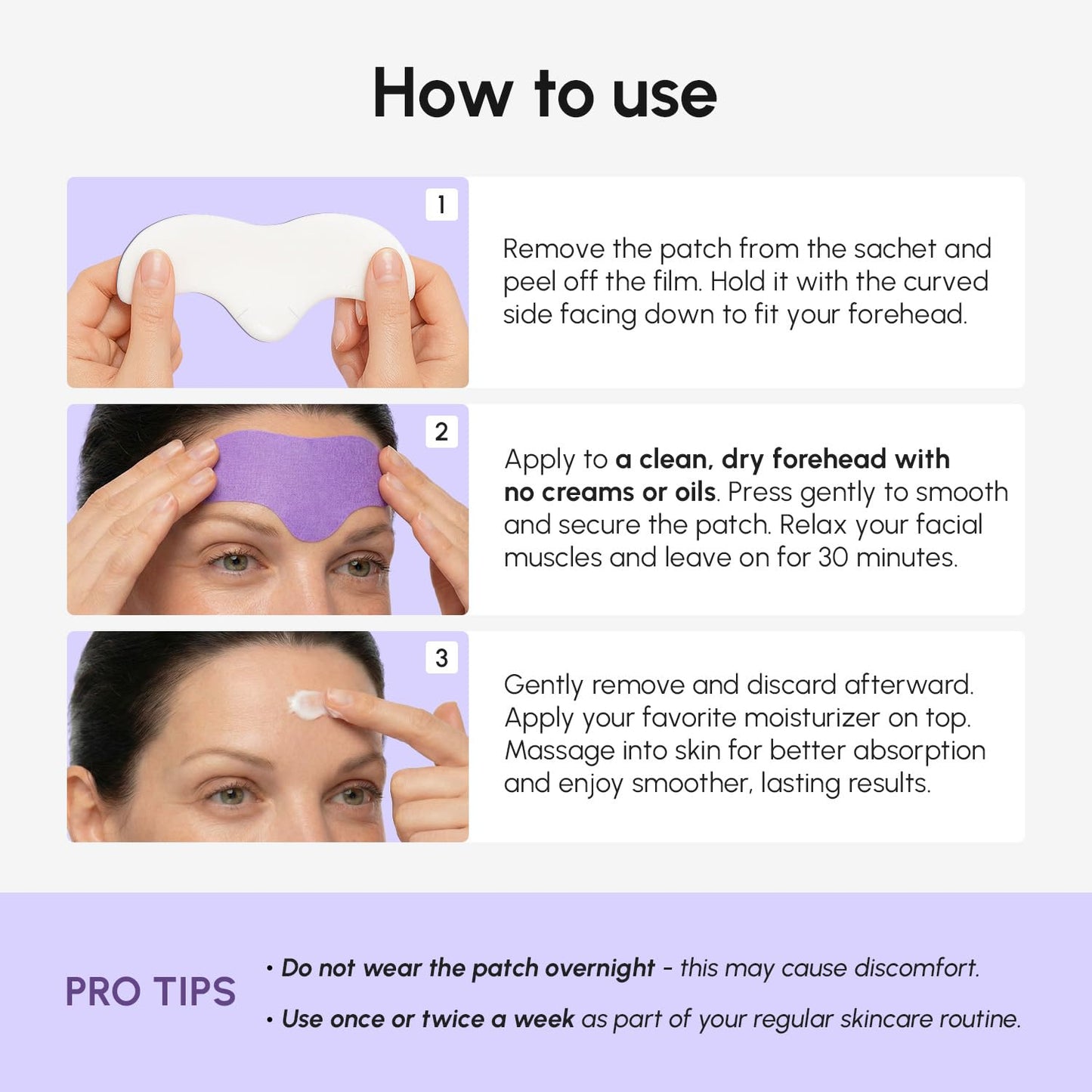 Maree wrinkle remover patches for deep brow lines