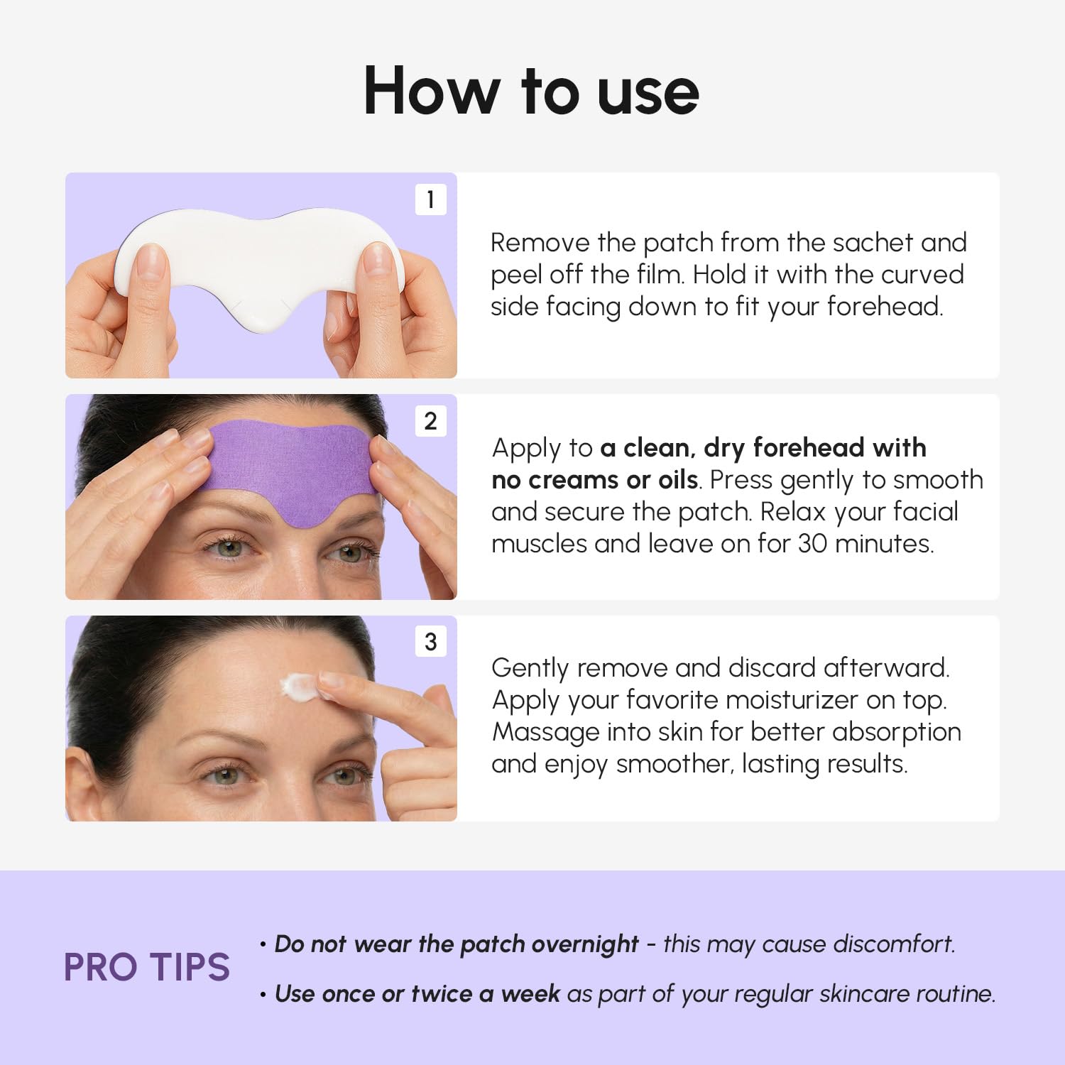 Maree wrinkle remover patches for deep brow lines