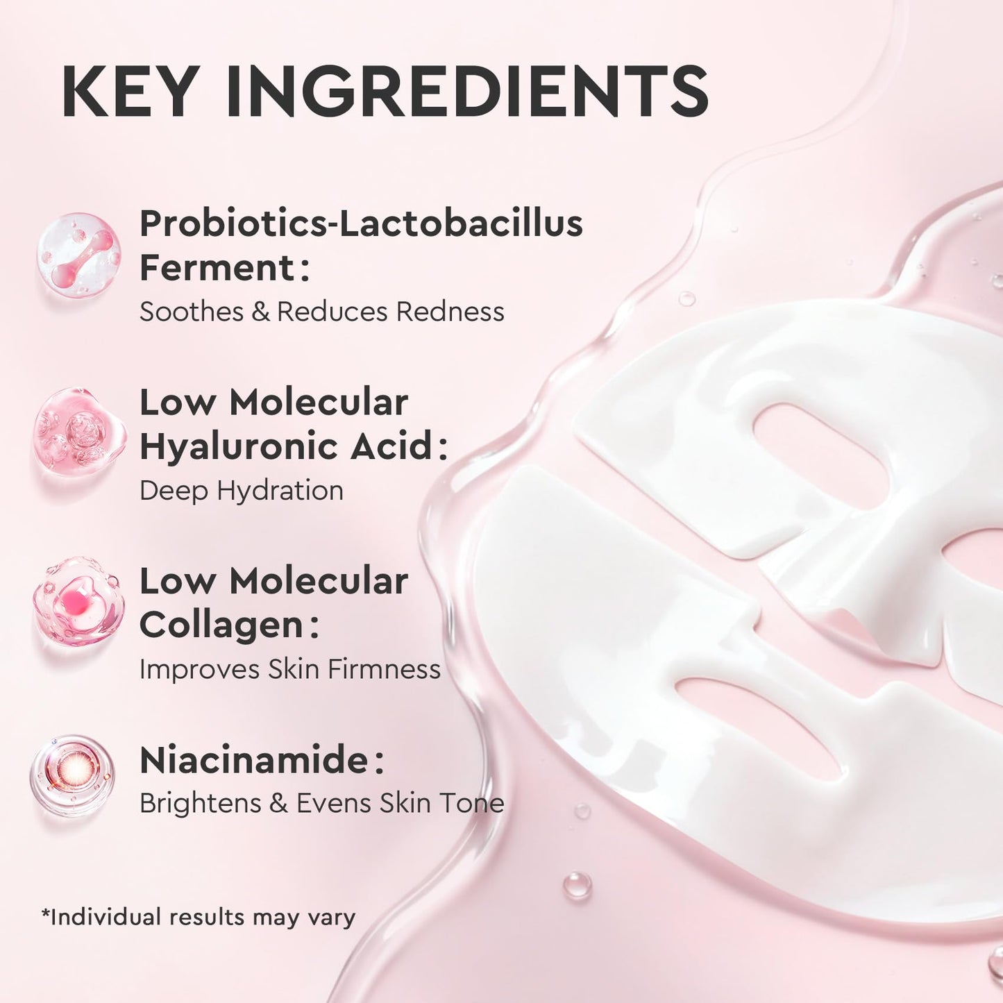 Back of Elvira Bio-Collagen mask pack showing ingredients