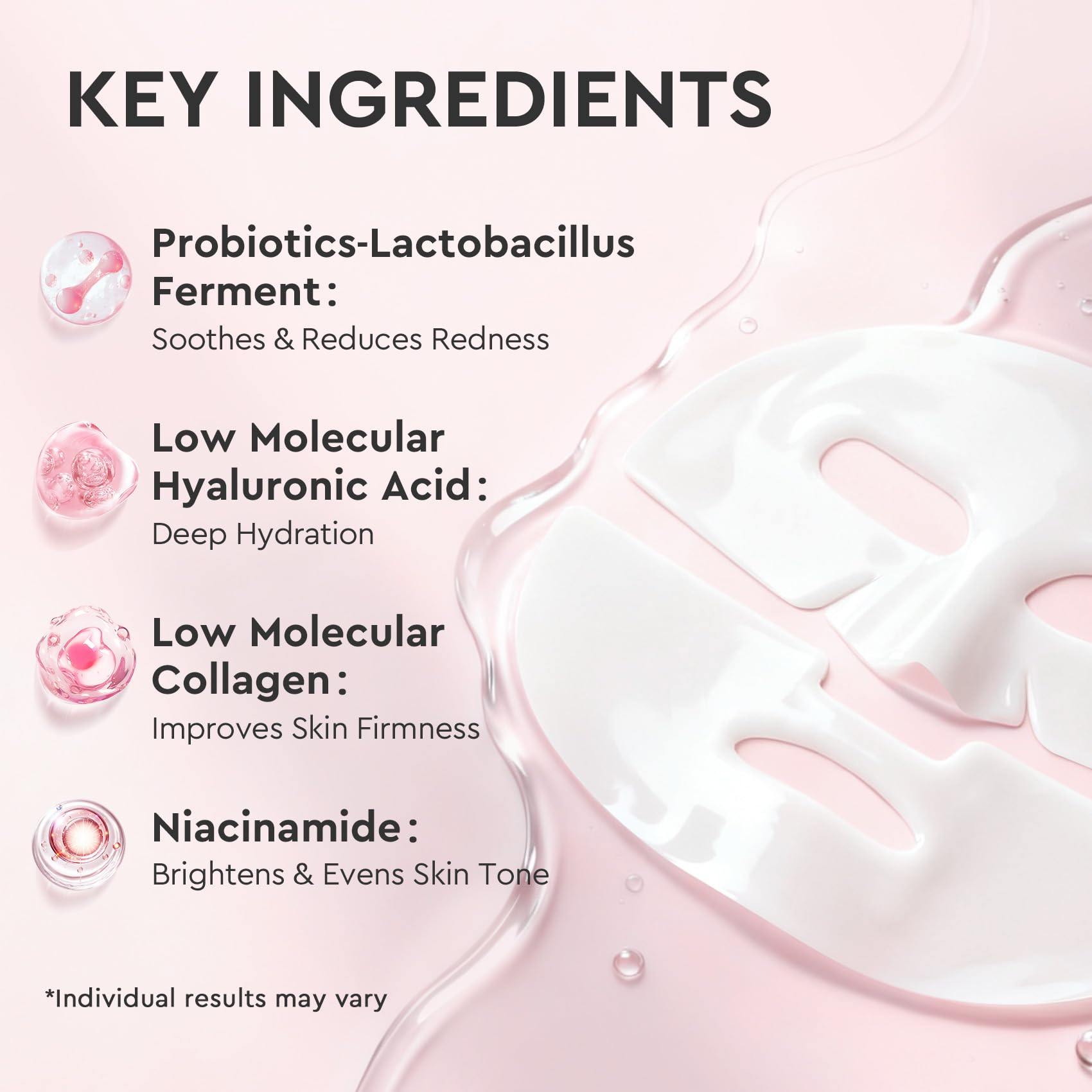 Back of Elvira Bio-Collagen mask pack showing ingredients