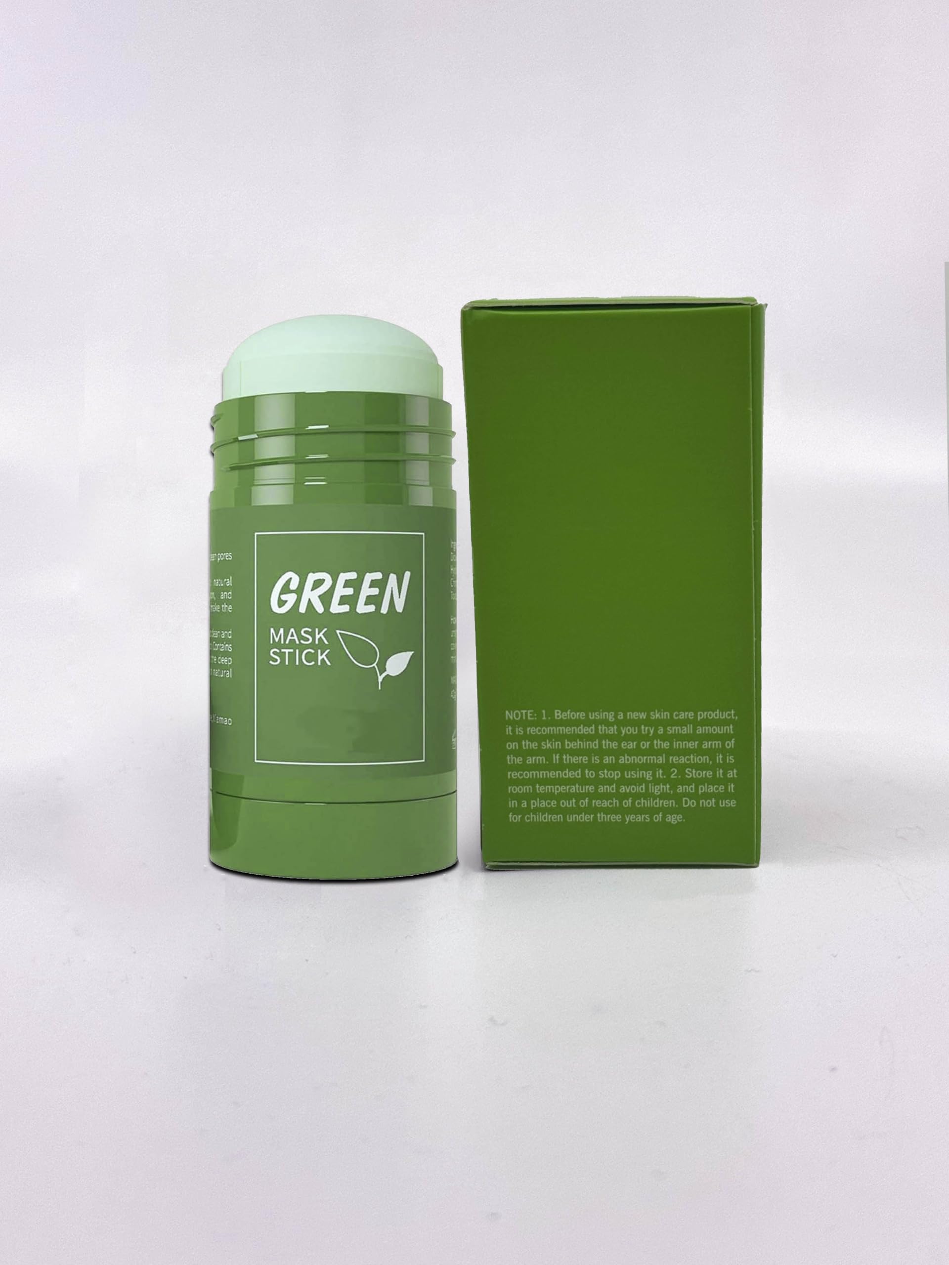 LEDeng green tea oil control anti acne clay stick standing upright on clean surface