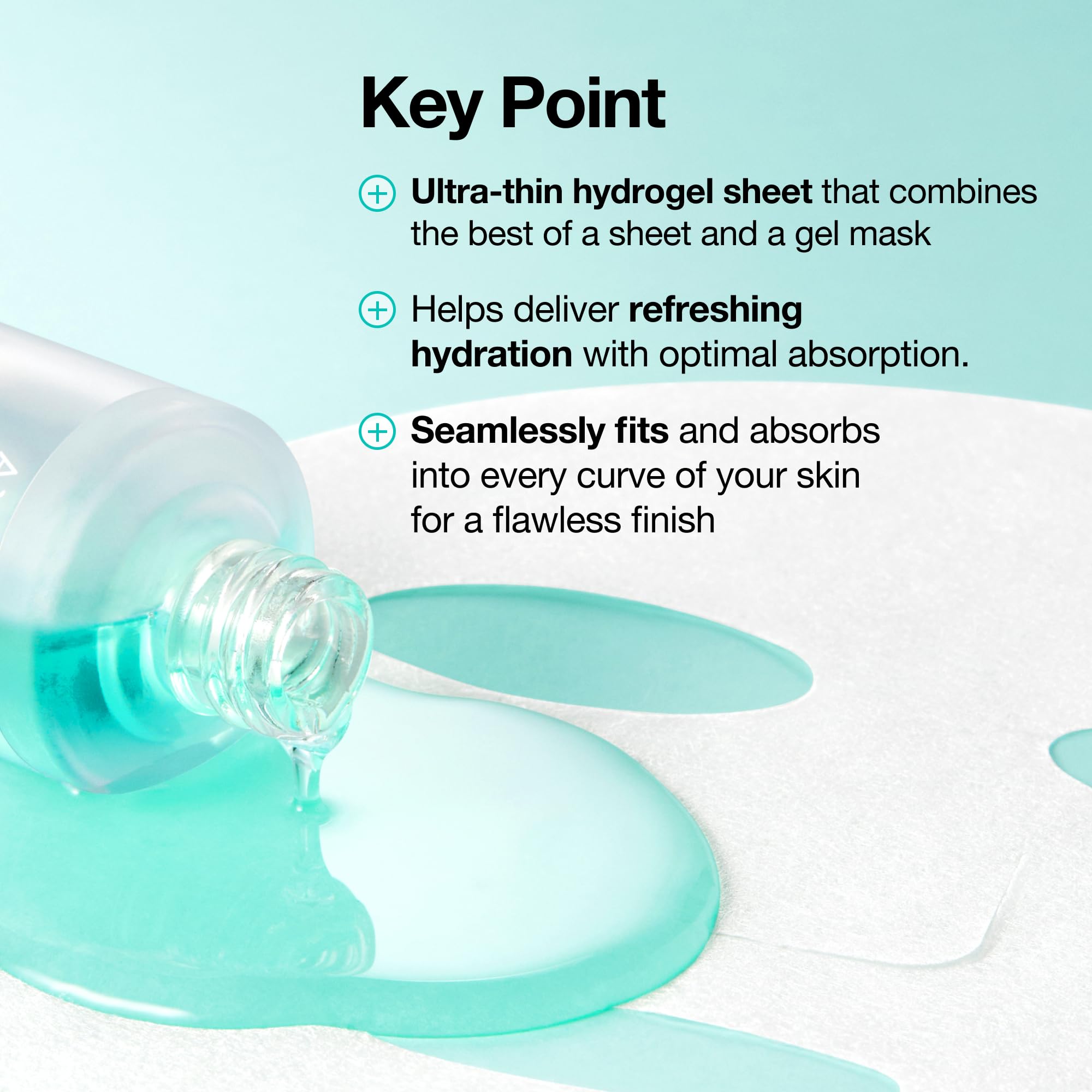Close up of ultra thin water gel sheet mask material for face care