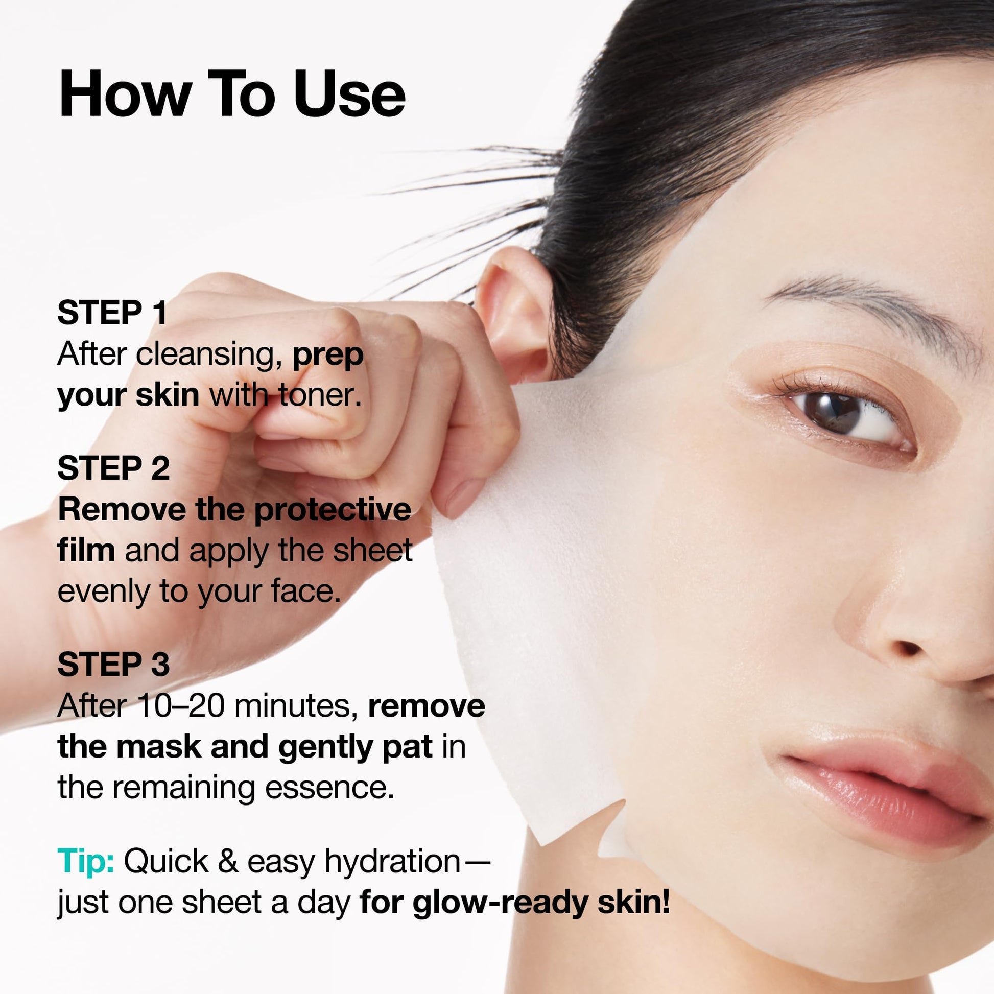 Anua PDRN everyday glow sheet mask pack of 10 pieces active ingredients