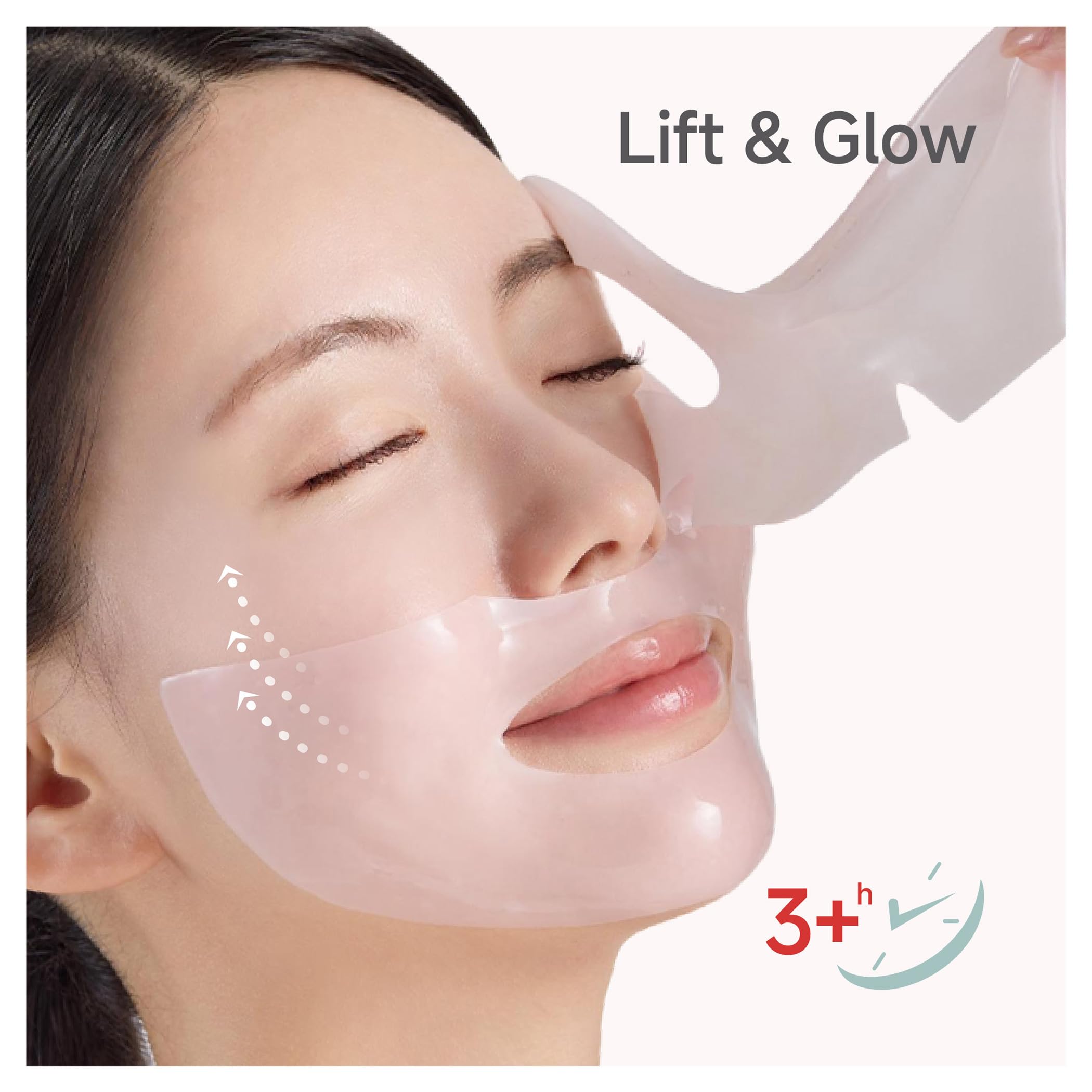 Candorlov hydrogel sheet mask application on model face