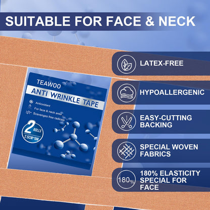 Person using anti aging face tape on forehead lines