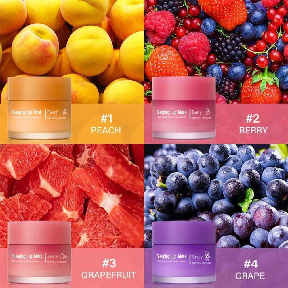Close up of Fovcos berry lip mask jar lid and texture