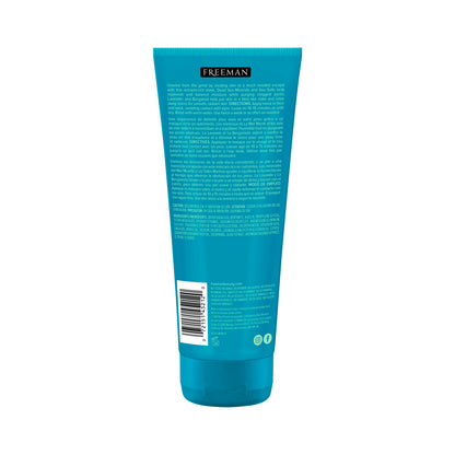 Graphic showcasing Dead Sea minerals and lavender ingredients in Freeman mask