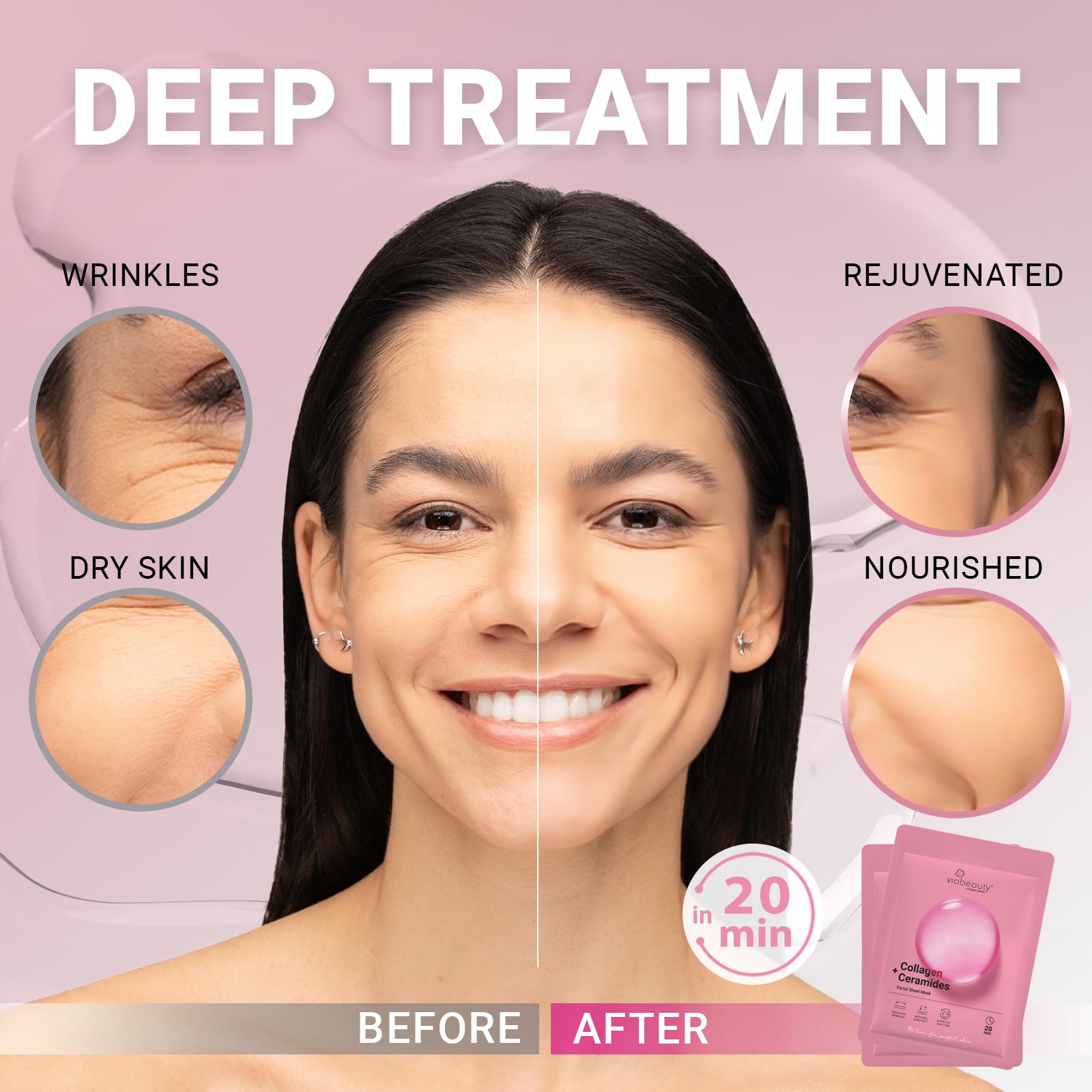 Viabeauty facial sheet mask individual packaging detail