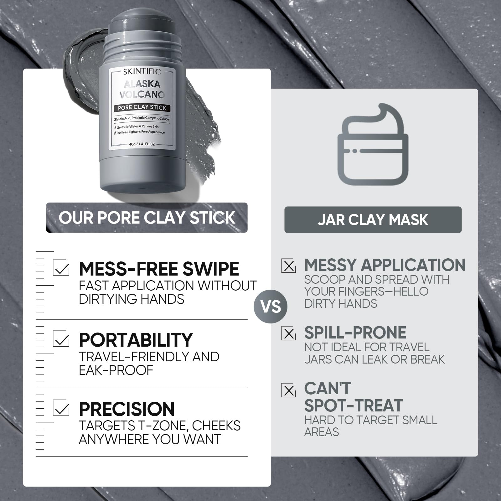 Skintific volcanic clay stick for pore tightening