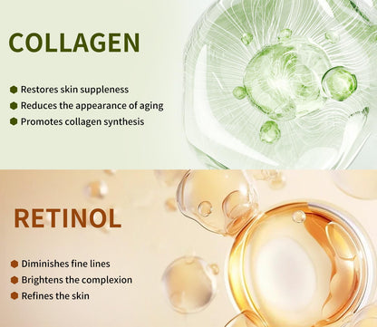 Top view of IREV collagen face mask packaging