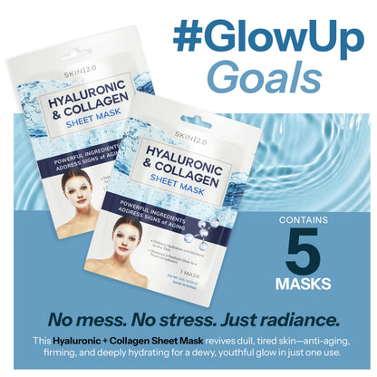Skin 2.0 anti-aging face mask pack of 5 retail box