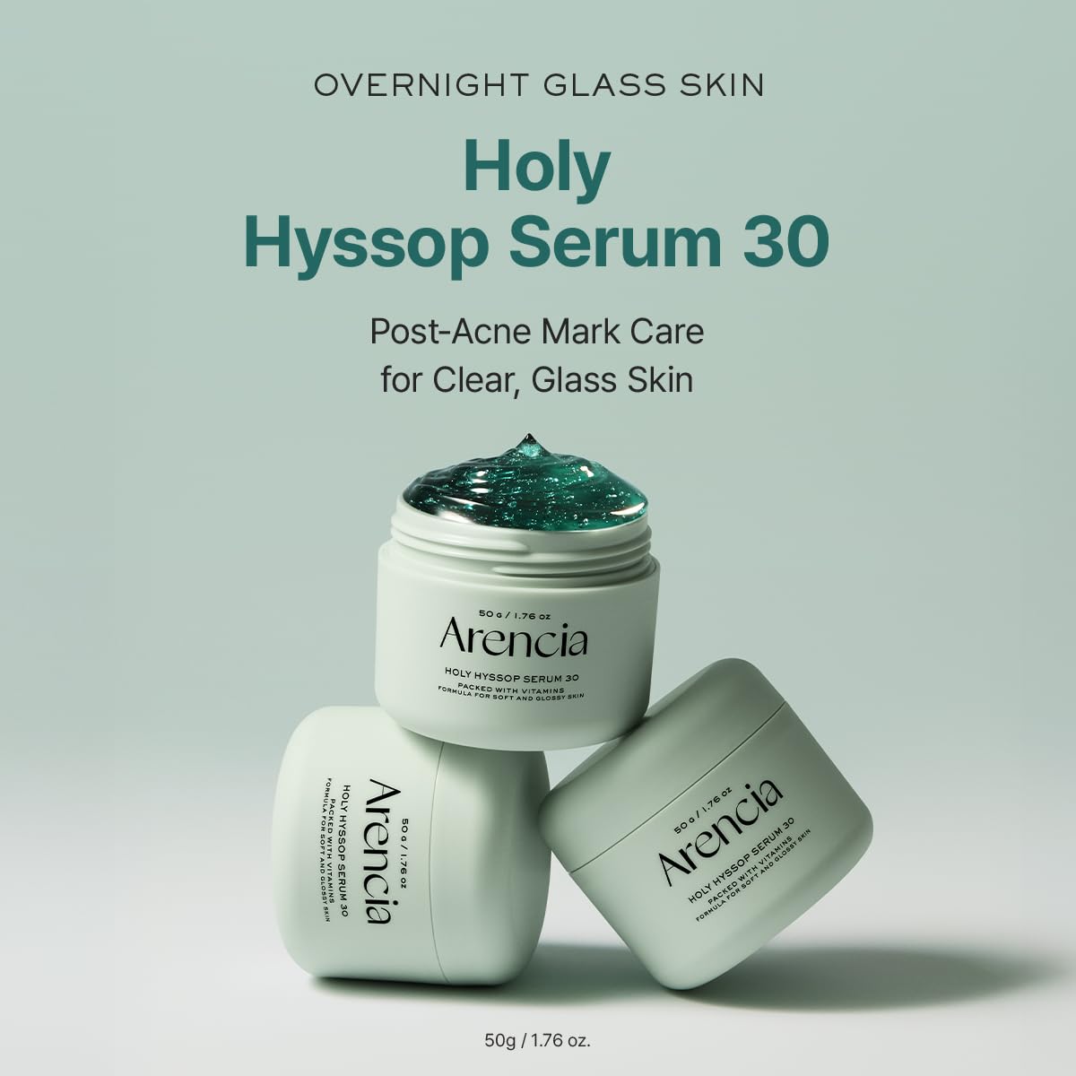 Arencia Hyssop brightening jelly serum jar packaging