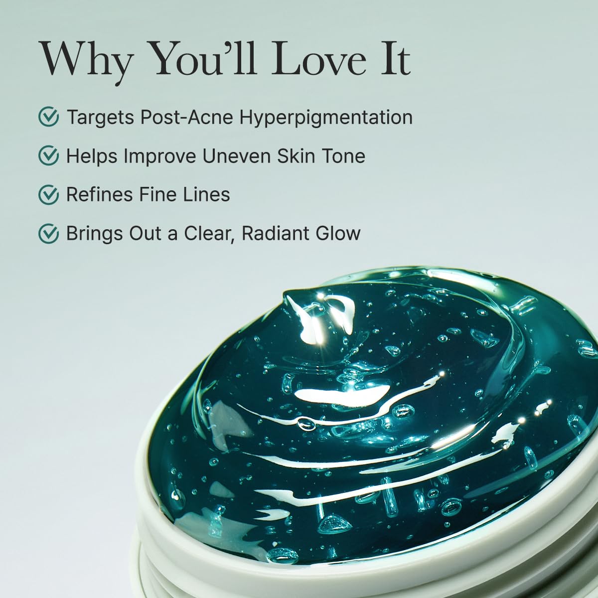 Texture of Arencia Glow Hyssop serum showing jelly consistency