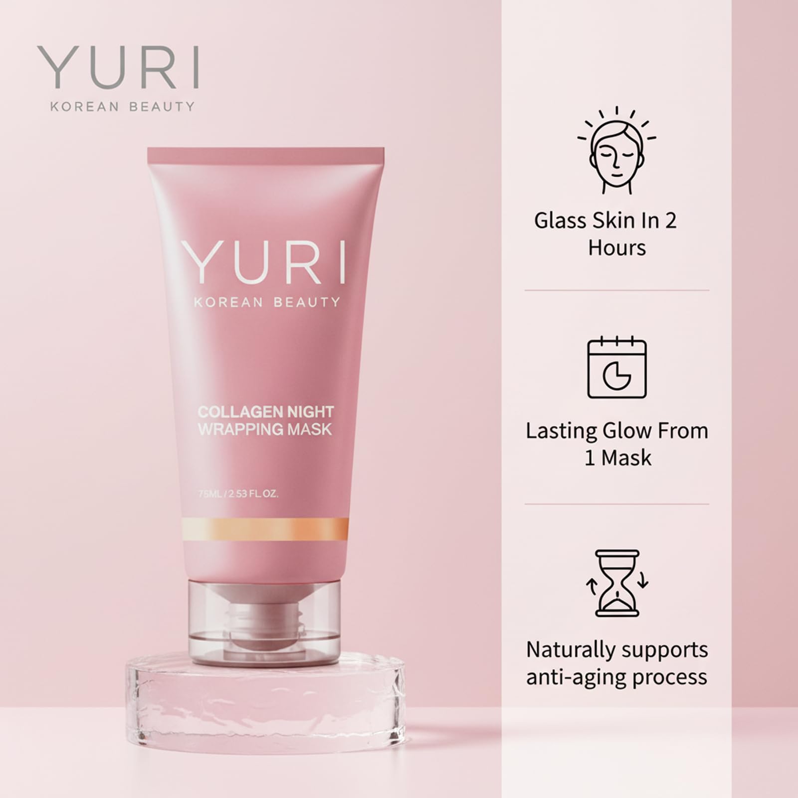Yuri Beauty Elasticity and Hydration Care mask application on clean skin