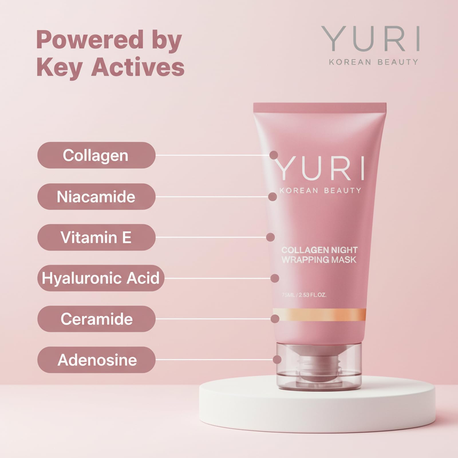 Yuri Beauty Korean skincare overnight wrapping mask packaging details