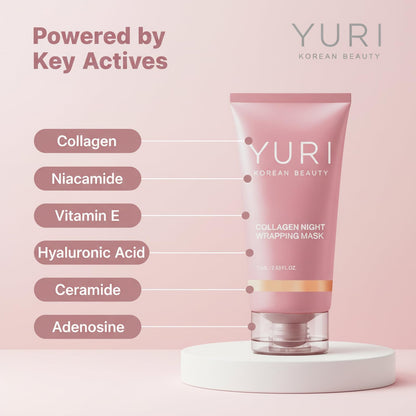 Yuri Beauty Korean skincare overnight wrapping mask packaging details