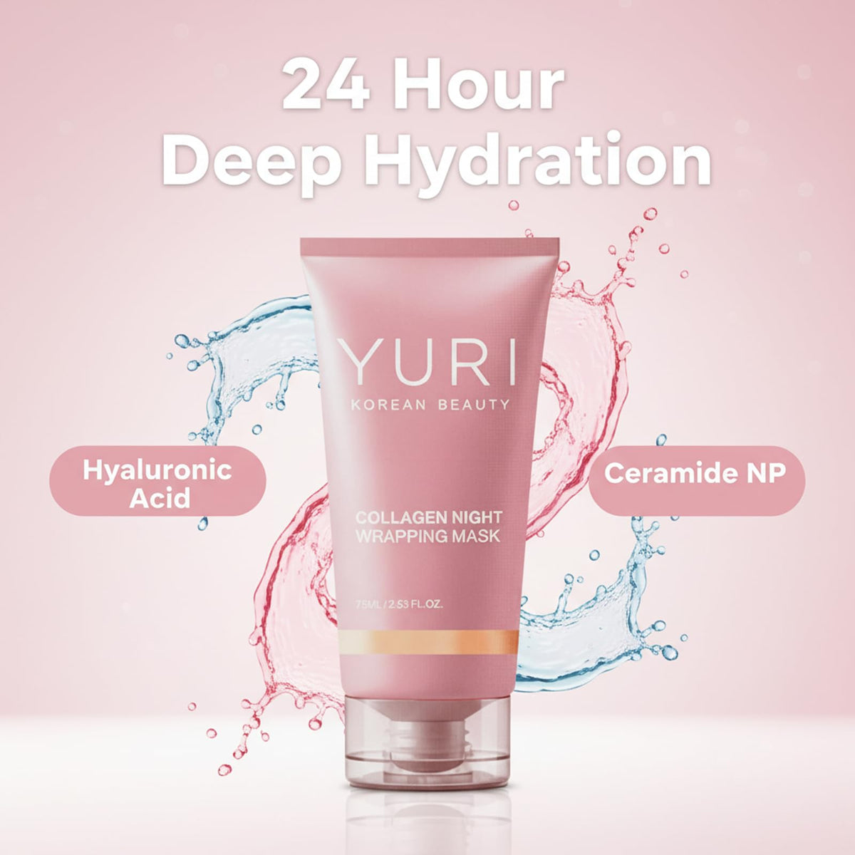 Yuri Beauty Collagen Night Wrapping Mask peel off demonstration