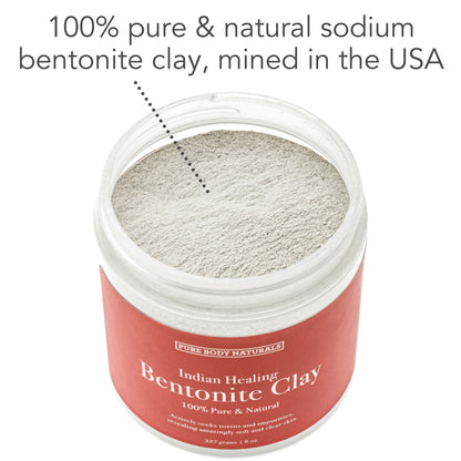 Pure Body Naturals 8 Ounce Bentonite Clay jar packaging