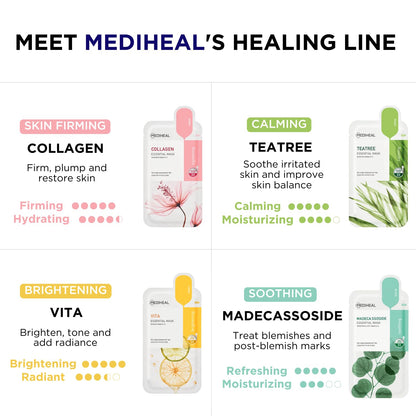 Mediheal Korean skincare mask variety pack for glass skin