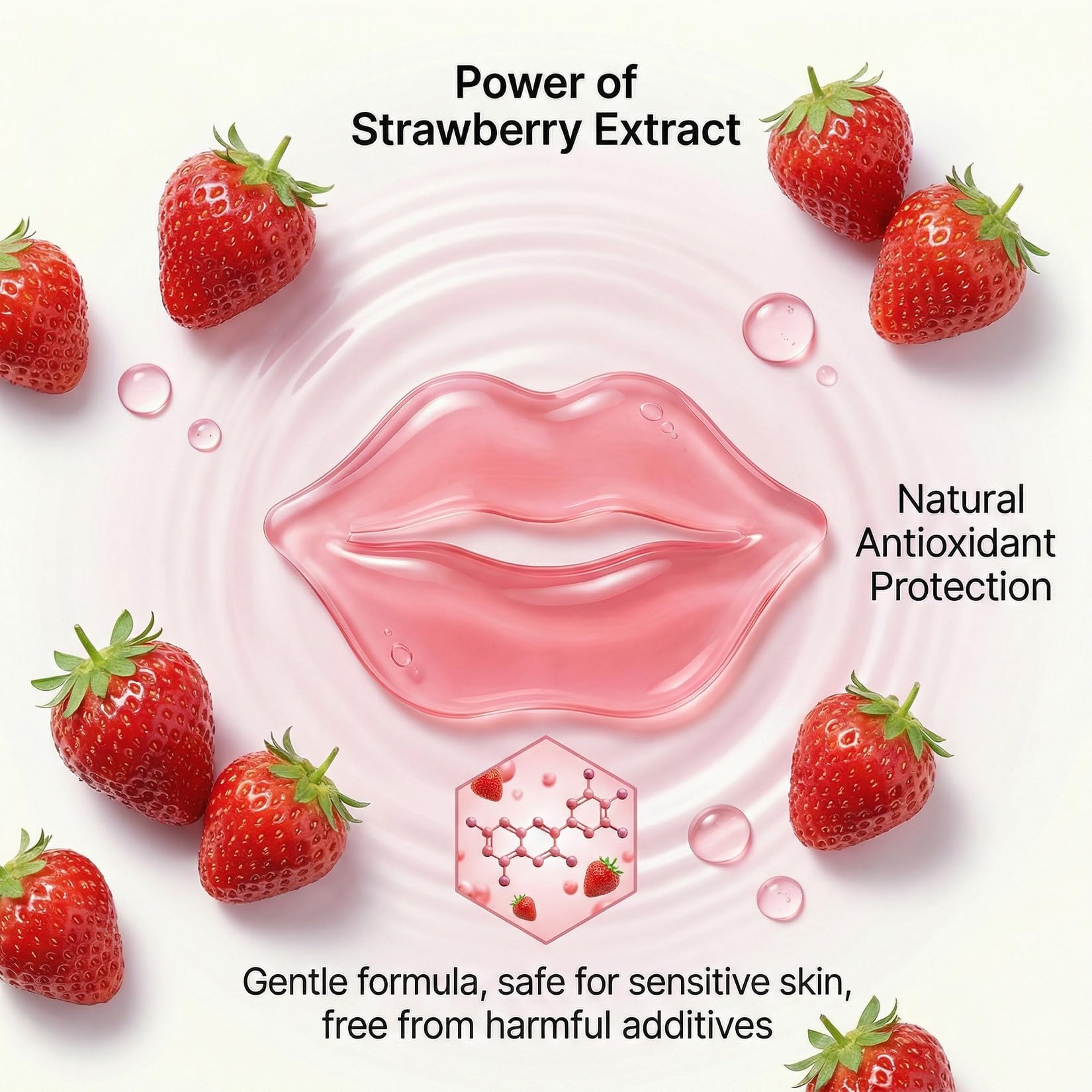 Hydrogel lip mask patches for dry lips