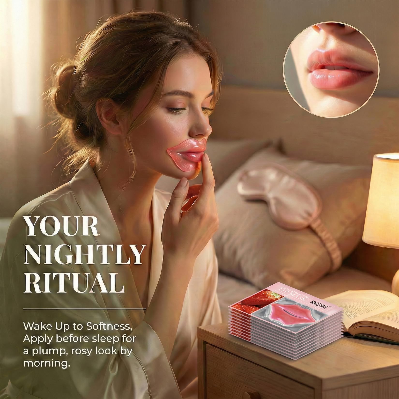 Maqihan lip mask anti aging skincare application