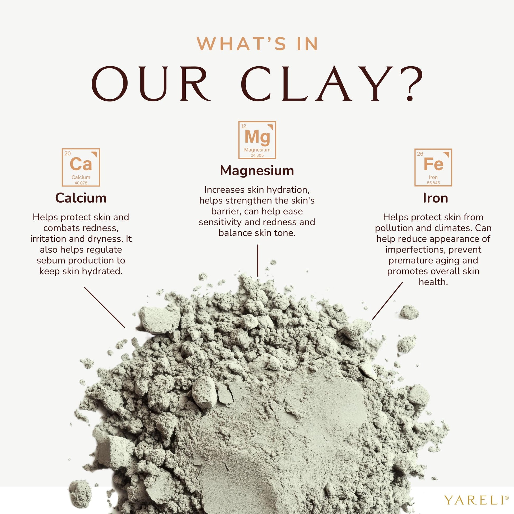 Detailed view of 100 percent pure calcium bentonite clay powder texture